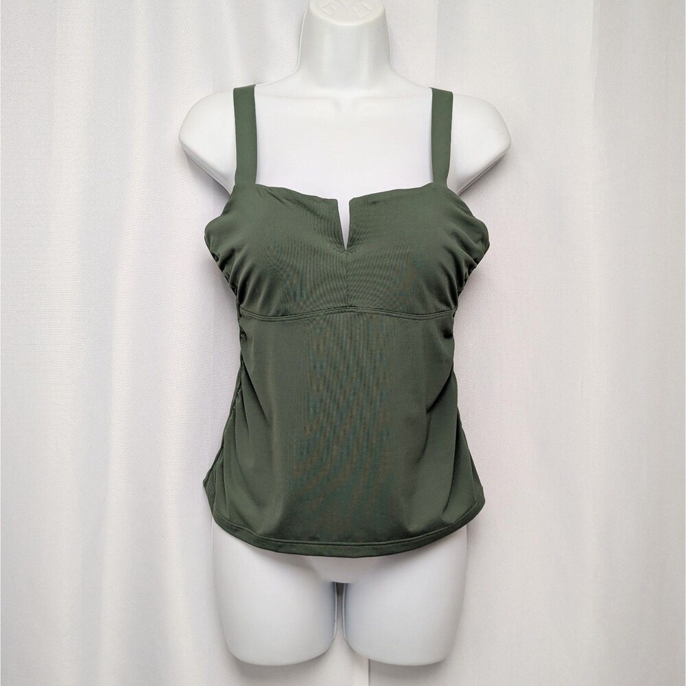Athleta Fern Green 36 B/C Padded Bra Cup Tankini Swimsuit Top